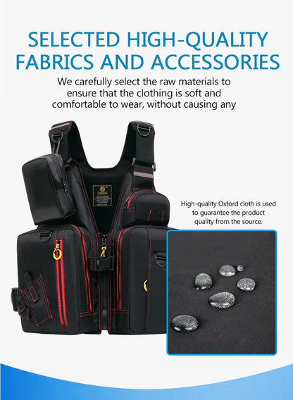Multi-Functional Life Jacket Vest for Outdoor Fishing – Safety Vest with Storage Pockets & Buoyant Materials