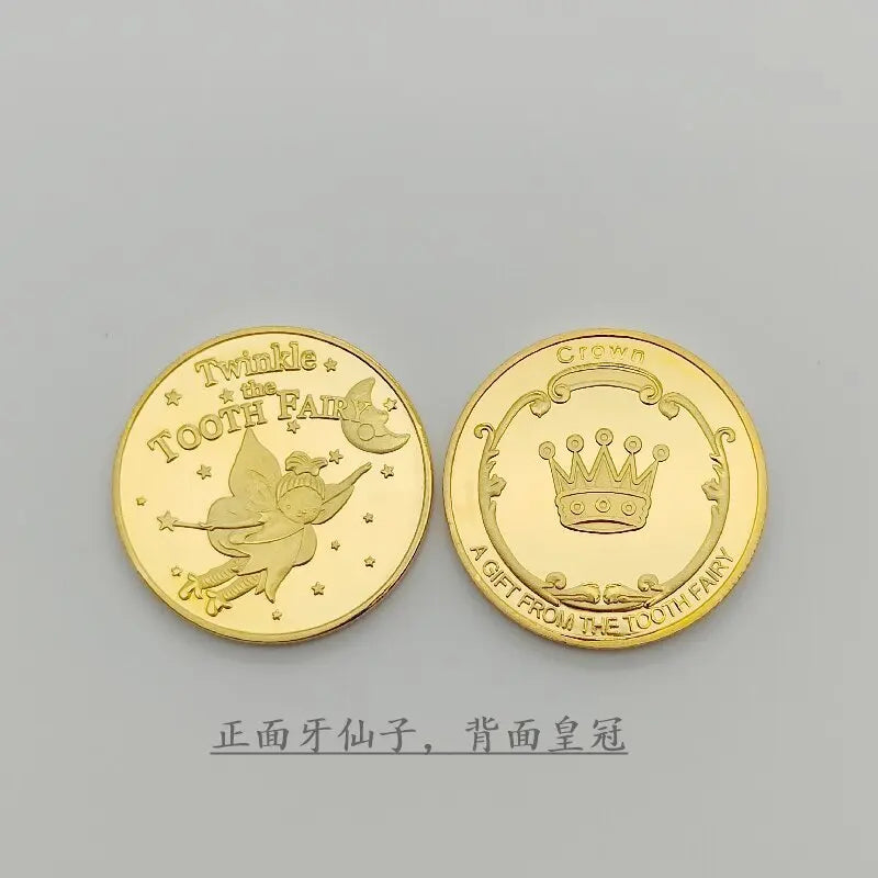 Tooth Fairy Gold Plated Commemorative Coin – Metal Keepsake Gift for Kids Tooth Collection
