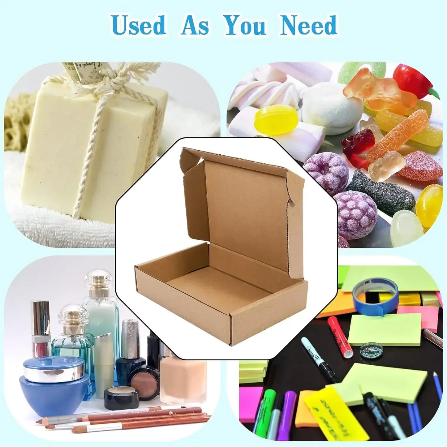 20/10PCS Corrugated Box Mailers – Brown Kraft Cardboard Shipping Boxes for Durable Packaging & Mailing