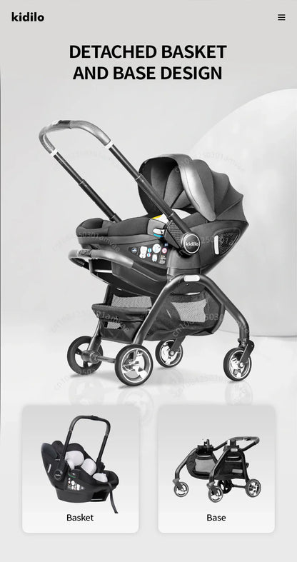 Multi-Functional Newborn Baby Stroller — Portable 4-in-1 Sleeping Basket, Safety Seat & Travel Cart