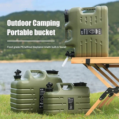 11L Portable Water Bucket – Large Capacity Drinking Canister with Detachable Leak-Proof Faucet for Outdoor Travel