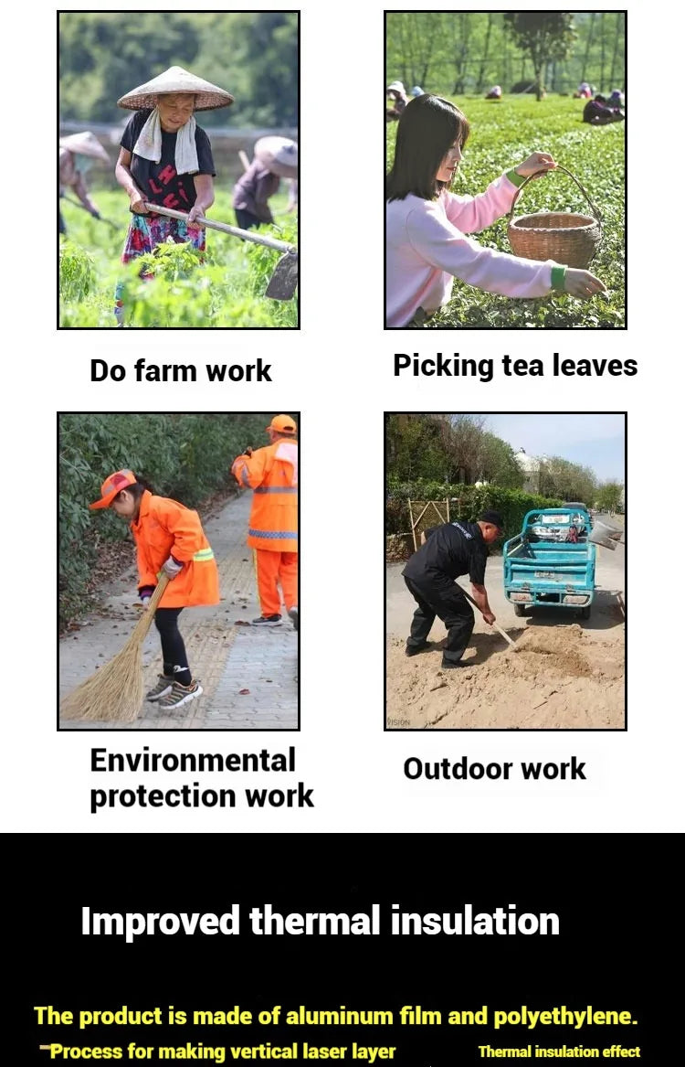 Sun & Rain Hooded Cape – Breathable UV Protection Wide Brim Hat with Neck Cover for Farming & Gardening