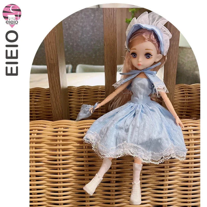 26cm BJD Doll for Girls – Purple Hair Fashion Princess with Big Eyes & Accessories Gift