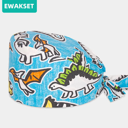 Unisex Soft Scrub Cap – Cartoon Print Surgical Hat for Men and Women, Operating Room Nursing Accessories