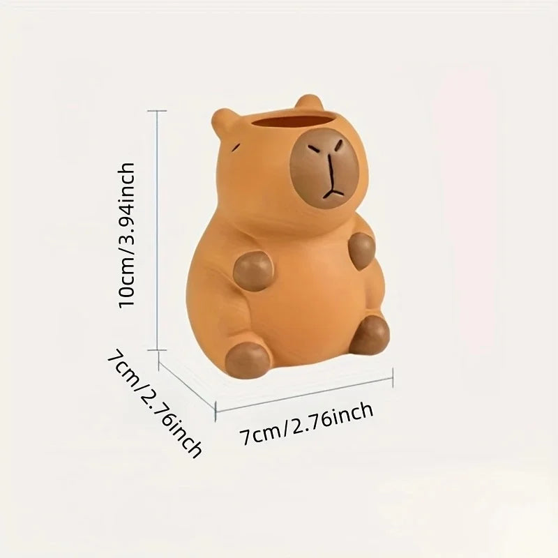 Cute Capybara Pen Holder — Makeup Brush Organizer and Desk Decor, Creative Storage for Office and Home