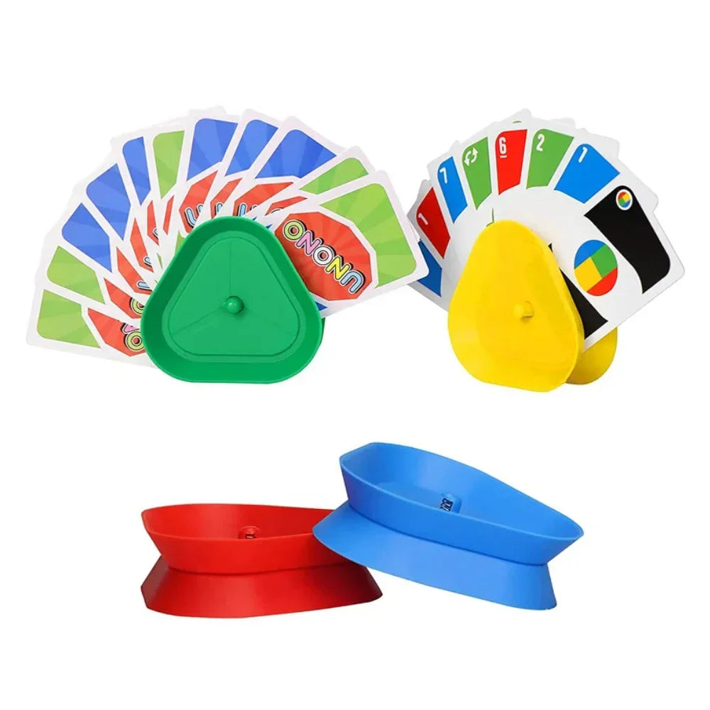 Triangle Poker Holder – Four-Color Desktop Card Stand, Hands-Free Game Holder for Kids & Elderly