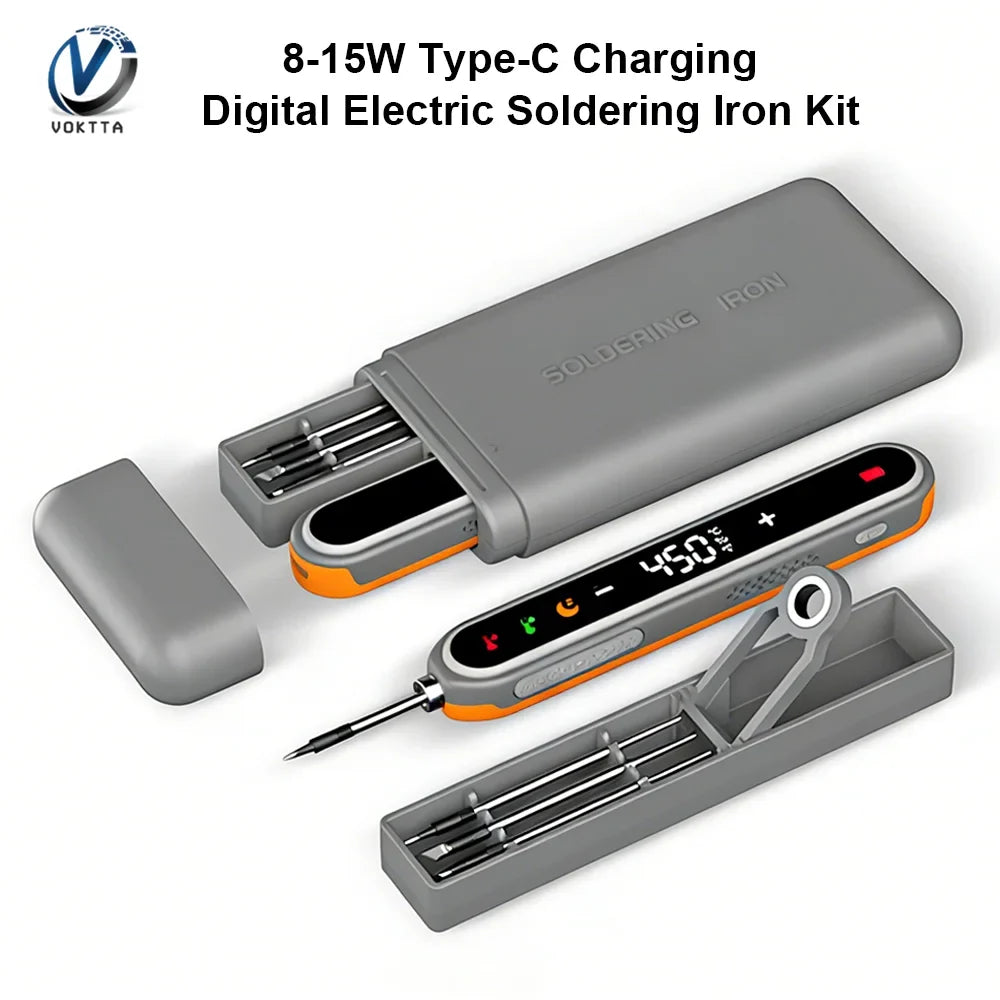 Type-C Digital Soldering Iron Kit - Adjustable Temperature Mini Electric Repair Tool with Fast Heating