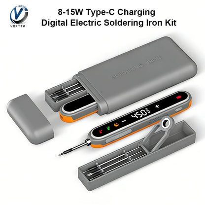 Type-C Digital Soldering Iron Kit - Adjustable Temperature Mini Electric Repair Tool with Fast Heating