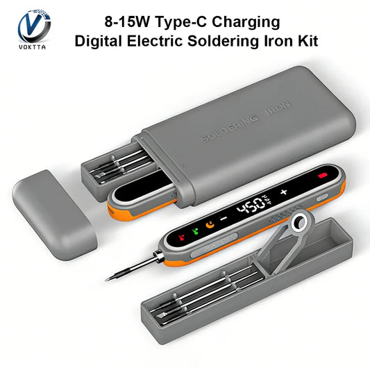 Type-C Digital Soldering Iron Kit - Adjustable Temperature Mini Electric Repair Tool with Fast Heating