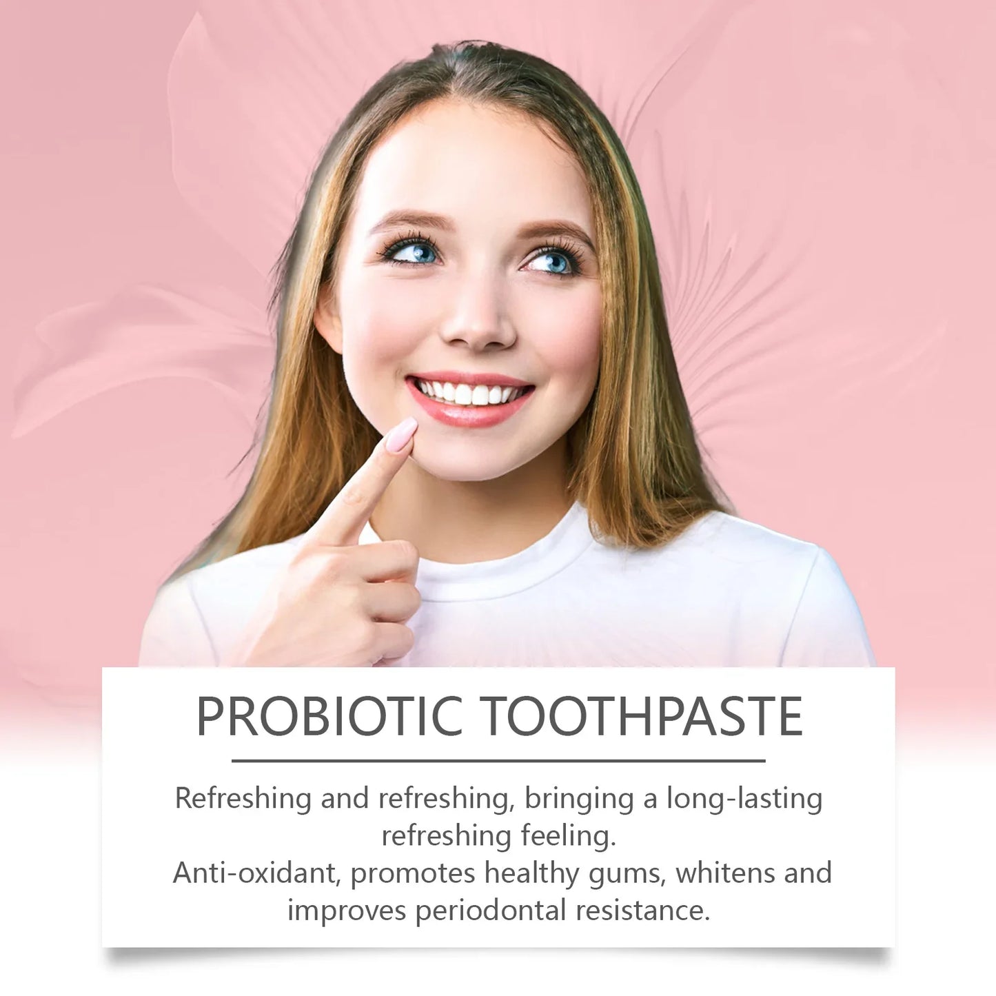Probiotic Mint Toothpaste | Fresh Breath, Plaque & Stain Removal, Teeth Brightening for Smokers