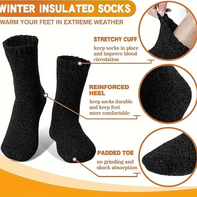 Ultra Thick Wool Socks for Men – Fleece-Lined Warm Autumn & Winter Cold-Resistant Long Socks, Perfect Gift