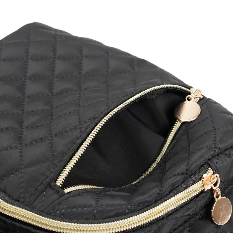Quilted Pattern Classic Backpack - Stylish and Durable Design