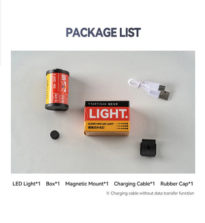 TTARTISAN Mini LED Fill Light - Magnetic Mount Retro Film Style Video Light, 0.5W, 3000/4500/6000K, CRI 95+, 300mAh Cold Shoe
