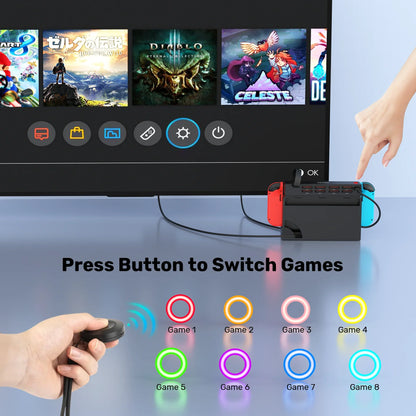 Nintendo Switch OLED Game Switcher — One-Key Fast Switching Multi-Game Card Reader with 5M Wireless Control Accessory