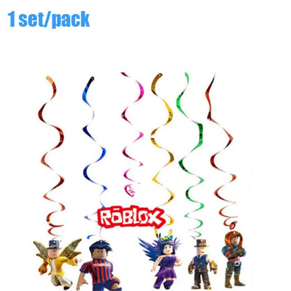 Hot Roblox Theme Party Tablecloth – 108×180cm Disposable Birthday Party Supplies for Boys, Party Decorations & Tableware