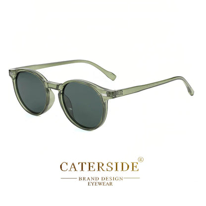 CATERSIDE Retro Polarized Round Sunglasses — TR90 & Acetate Vintage Shades for Men & Women, Punk Style Driving & Travel Sun Glasses