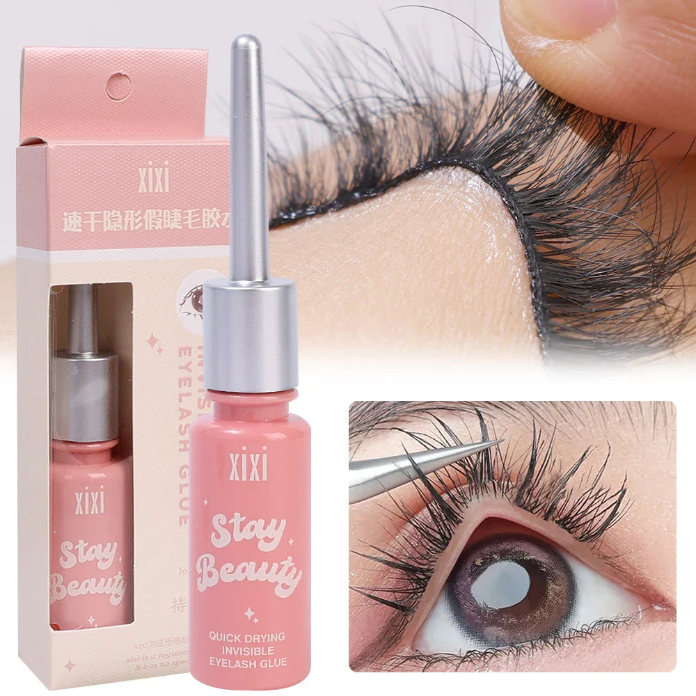 Quick-Dry Invisible Eyelash Glue – Transparent, Waterproof, Self-Adhesive Extension Glue for Natural Fake Eyelashes Makeup