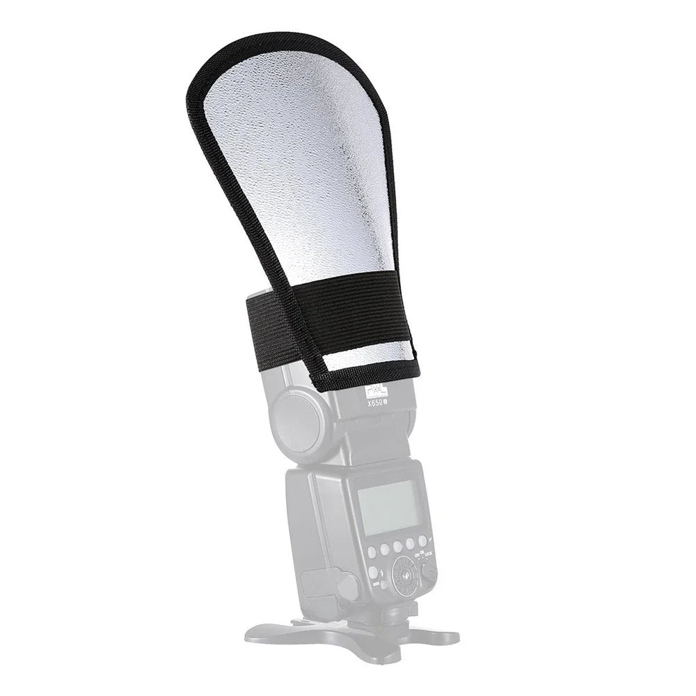 Universal 2-in-1 Silver & White Flash Diffuser Softbox – Photography Flash Light Reflector Accessory