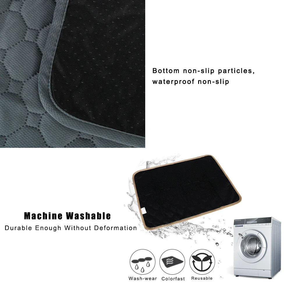 Washable Reusable Dog Training Pad - Absorbent Waterproof Diaper Mat for Pet Training and Car Seat Cover - Essential Pet Accessories