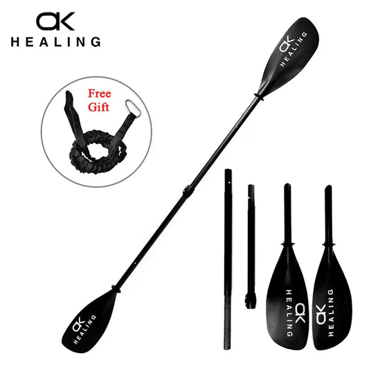 HEALING 4-Section Kayak Paddle – 100% Carbon Fiber Double-Head Blades, Inflatable Stand-Up Paddle for Boat Surfing & Kayaks