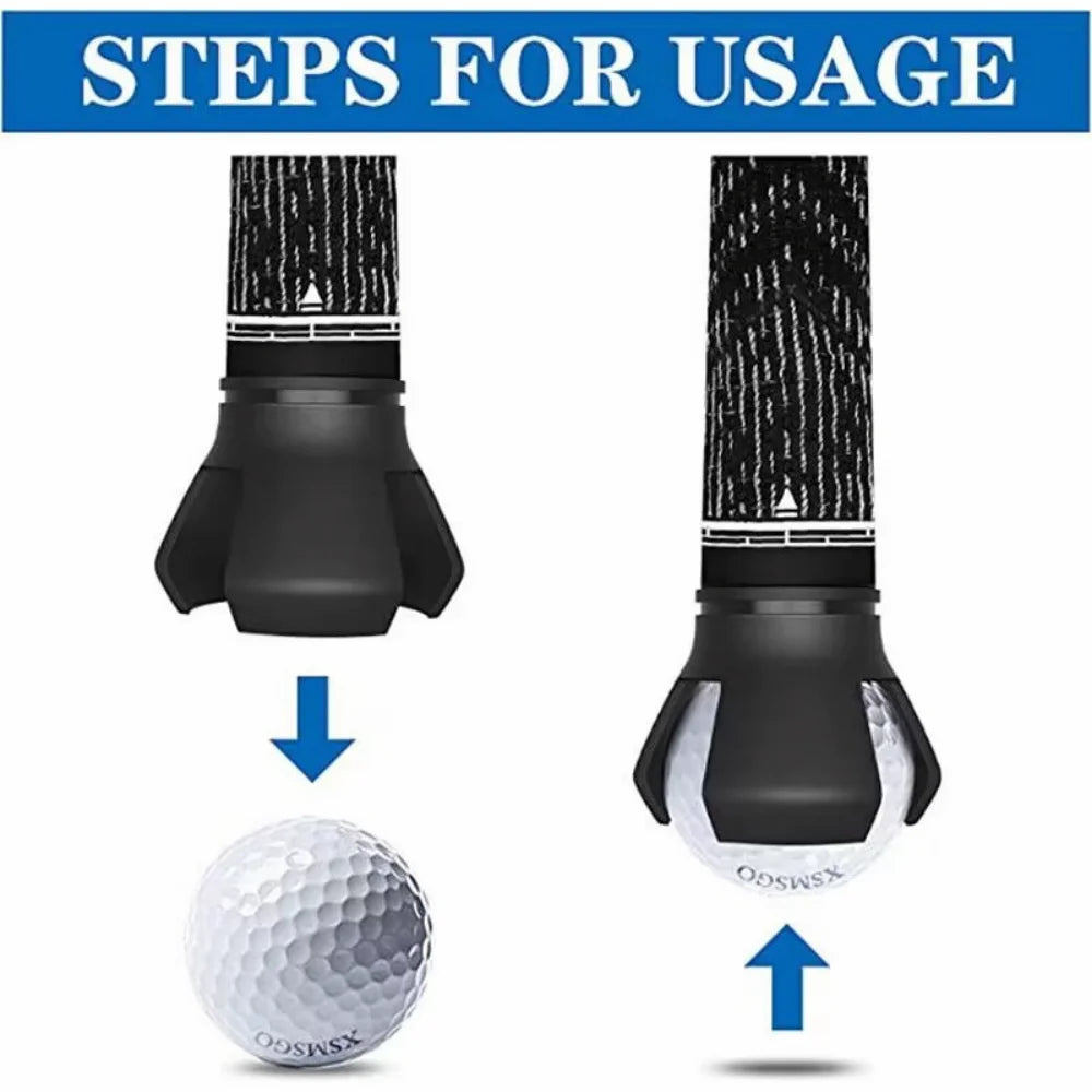 Golf Ball Picker Clamp – Rubber & Zinc Alloy Ball Pickup Tool, Convenient Golf Accessories & Training Aid