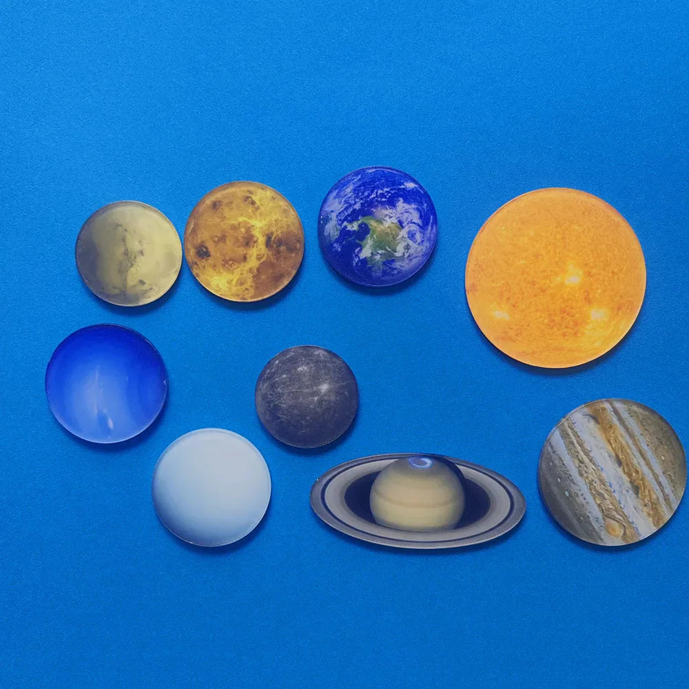 9Pcs Creative Planet Fridge Magnets – Solar System Universe Decorative Set for Kitchen, Teaching & Photo Display