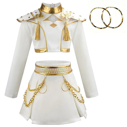Kpop Demon Hunter Rumi Costume — Black Shiny Halloween Cosplay Outfit for Girls, Anime & Party Wear
