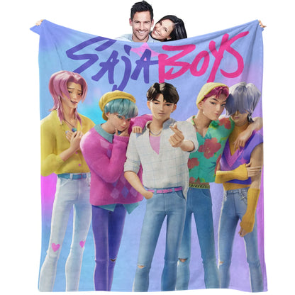 K-Pop Demon Hunters Flannel Blanket – 31 Styles Anime Throw for Home, Travel & Camping Fan Gift