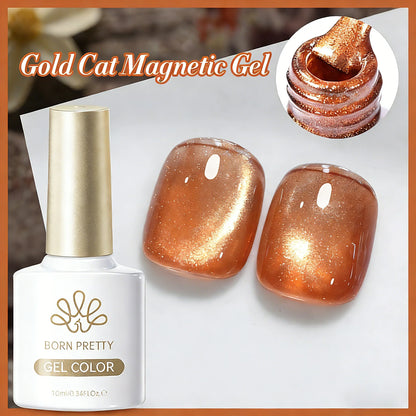 BORN PRETTY Cat Magnetic Gel Nail Polish 117 Colors 10ml Full Coverage Semi-Permanent Soak-Off Nail Varnish for Salon Manicure Glitter Cat Eye Nails