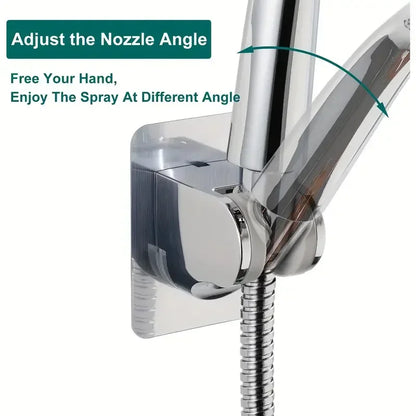 Universal Wall-Mounted No-Drill Showerhead Holder – Adjustable Self-Adhesive Bathroom Bracket