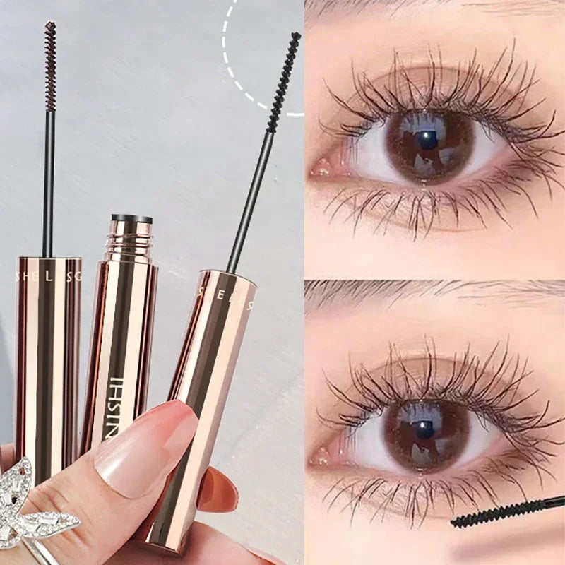 Silk Fiber Matte Mascara - Waterproof Long-Lasting Curling & Lengthening Mascara with Ultra-Fine Brush