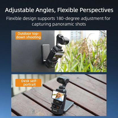 Flymile Magnetic Mount Stand for DJI Osmo Pocket 3 – 180° Adjustable Magnet Suction Holder & Desktop Base