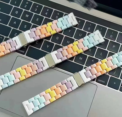Cute Rainbow Candy Resin Watch Band for Samsung Galaxy Watch 4/5/6/7 Pro – Sport Bracelet Strap 20mm/22mm