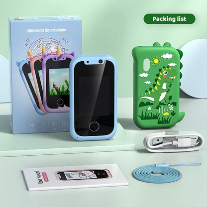 Kids Toy Phone with Dual Camera & MP3 - Touchscreen Learning Toy for 3-12 Year Olds, Birthday Gift Idea