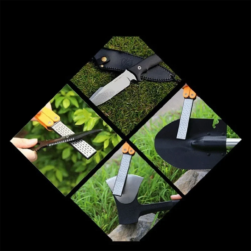Portable Folding Pocket Knife Sharpener – Double-Sided Diamond Whetstone for Outdoor & EDC Blade Sharpening Tool