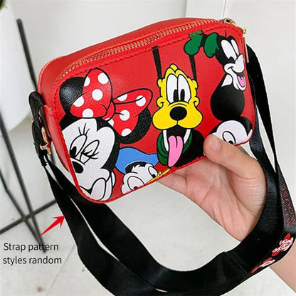 Cute Disney Minnie & Pluto Shoulder Bag – Bow Accent Cartoon Messenger Tote with Playful Pup Design Fashion Handbag for Women & Girls