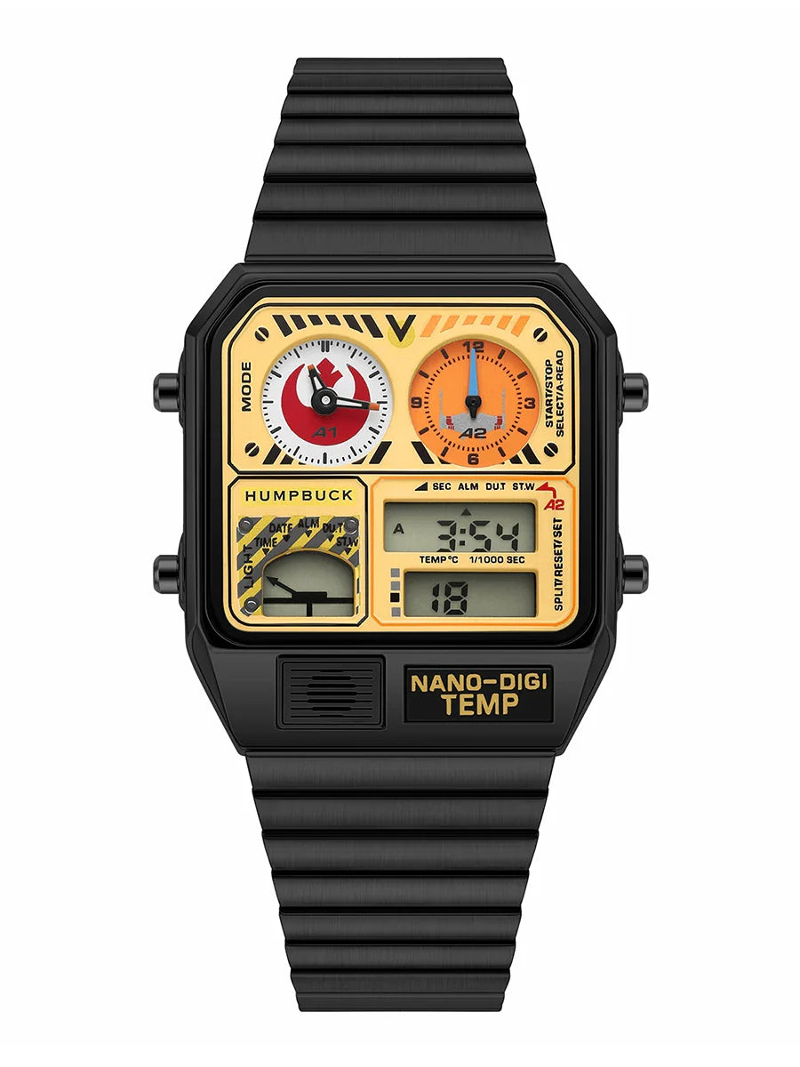 HUMPBUCK Digital Watch for Men – Classic Multifunctional Wristwatch with Temperature, Stopwatch, Dual Time & Calendar