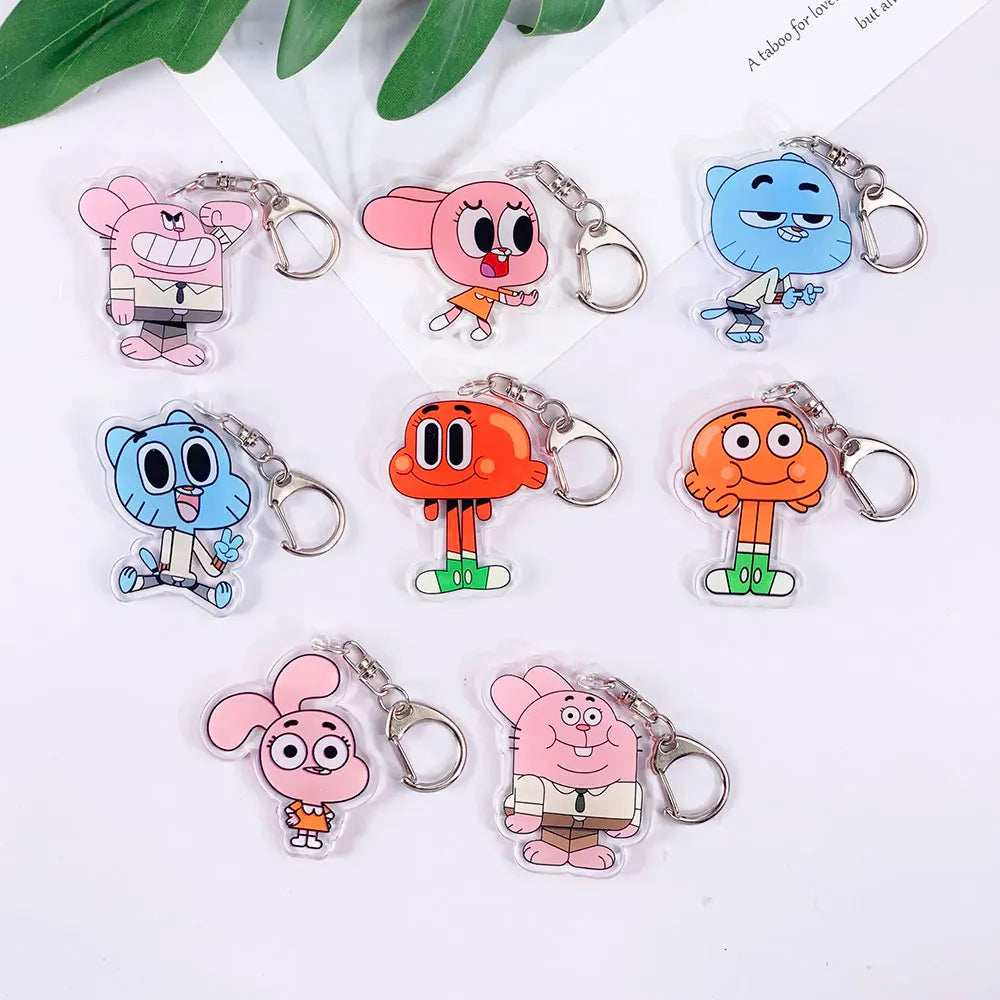 The Amazing World of Gumball Keychain — Cute Anime Acrylic Bag Charm & Backpack Pendant, Perfect Gift for Fans