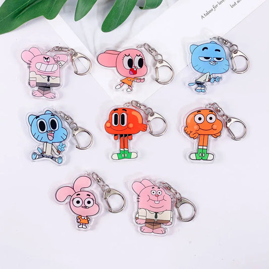 The Amazing World of Gumball Keychain — Cute Anime Acrylic Bag Charm & Backpack Pendant, Perfect Gift for Fans