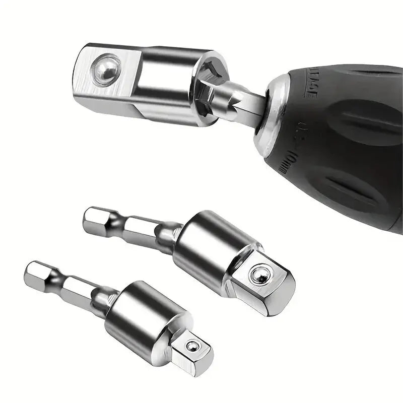 360° Electric Drill Air Screwdriver Sleeve Adapter - Universal Hexagonal Handle to Square Head Rotary Connect Rod Tool