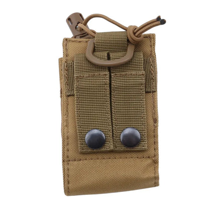 Tactical Radio Pouch: Military Molle Nylon Holder for Hunting Walkie Talkie - Interphone Hanging Bag with Magazine Pocket - Caza Essential