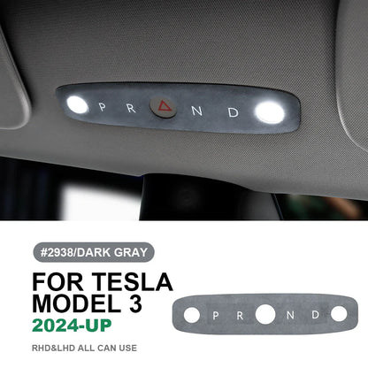 KUNGKIC Italian Top Suede Reading Light Frame Trim Stickers for Tesla Model 3 Highland 2024+ – Car Interior Decor Accessories