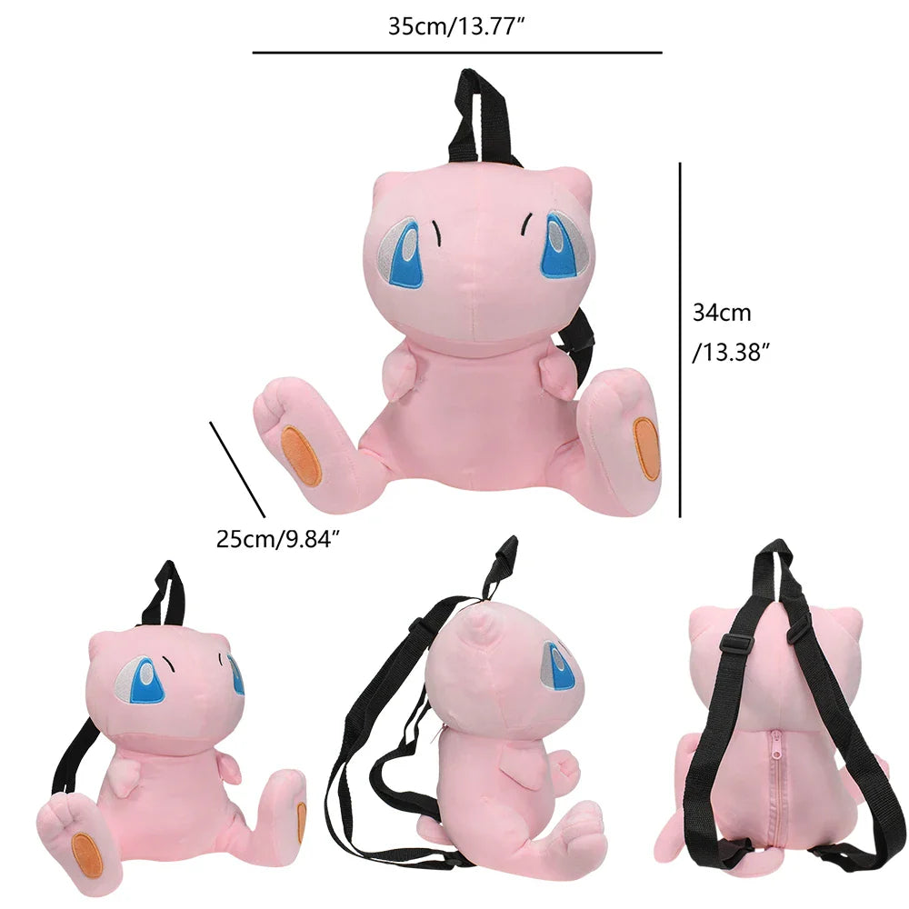 Pokemon Plush Backpack – Pikachu, Snorlax, Eevee, Mimikyu, Mew, Gengar, Charizard, Piplup & Slowking Toy Doll Gift for Kids