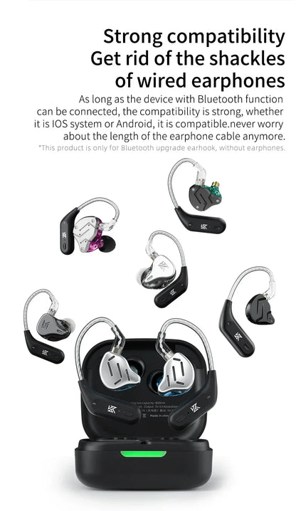 KZ AZ09 HD Bluetooth Earphones – Wireless HIFI Ear Hook Headset with Charging Case, Compatible with KZ EDXPRO ZSNPRO ZS10PRO