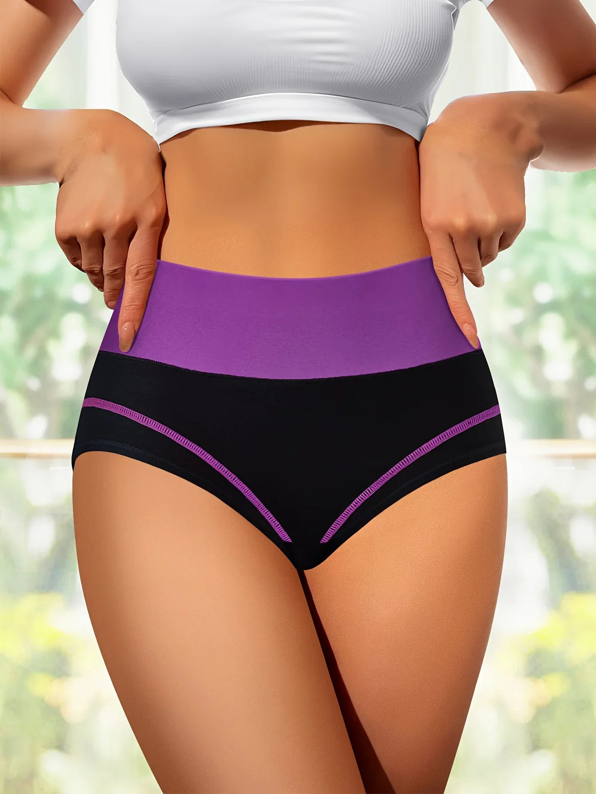 4-Pack Women’s High-Waist Panties – Tummy Control, Breathable Comfortable Triangle Shaping Underwear
