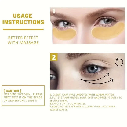24K Gold Collagen Eye Mask Patches – Anti Dark Circles, Puffiness & Wrinkles Moisturizing Eye Care Treatment for Under Eyes Skin Repair