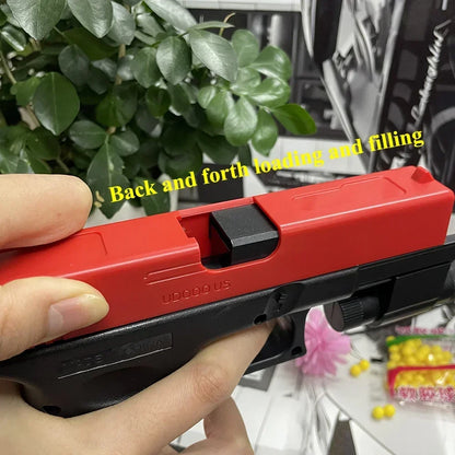 Manual G17 Soft Bullet Toy Gun – Air-Powered Glock Style with Laser & Magazine for Kids CS Games & Outdoor Play