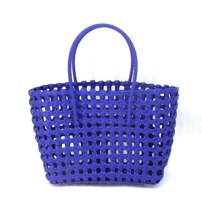 Hylhexyr Handheld Woven Shoulder Bag – PVC Tote for Vegetables, Beach, Picnic & Vacation, Women’s Handbag