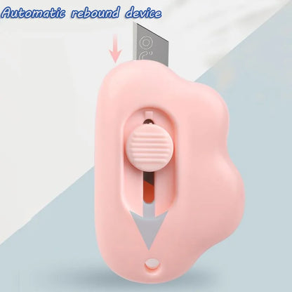 Kawaii Clouds Portable Utility Knife - Unpacking Artifact for Students, School, Office Learning Supplies