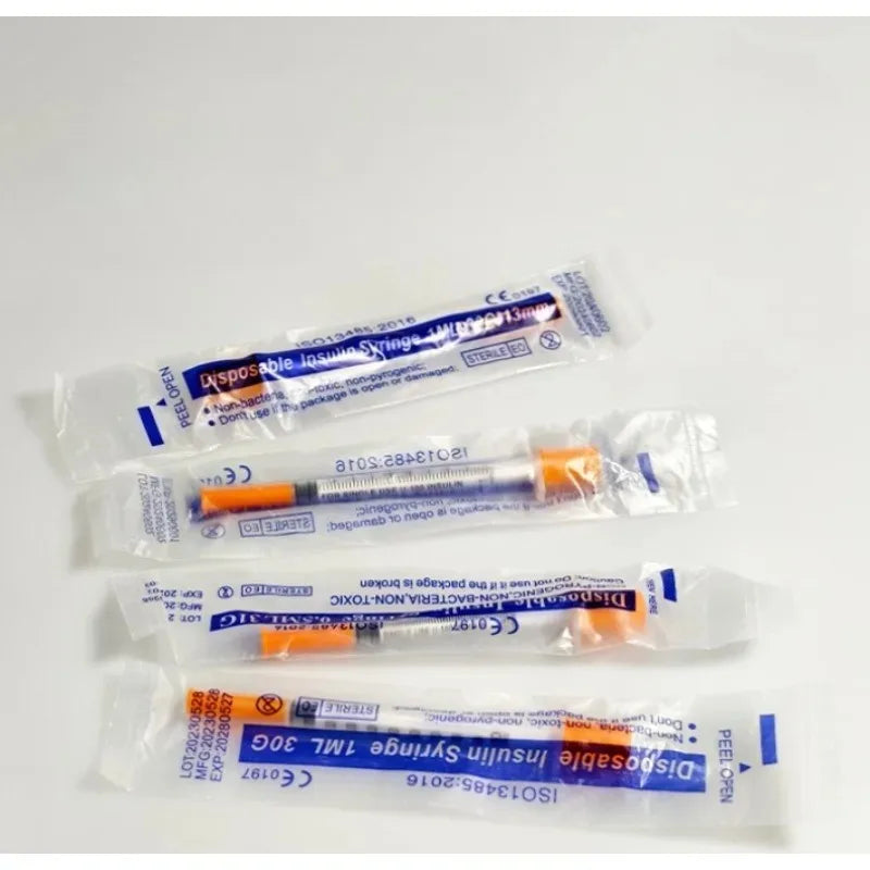 40/80PCS Disposable Veterinary Syringes - Sterile Insulin Needles for Pet & Animal Use